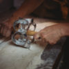 making pierogi cutting dough circles