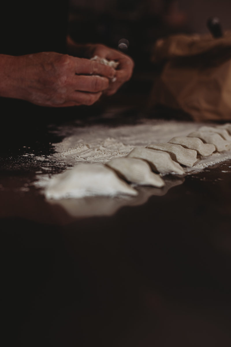 making pierogi plying