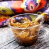 Caramelized onions in a cup.