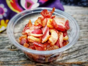 A container of Crispy Heritage Bacon